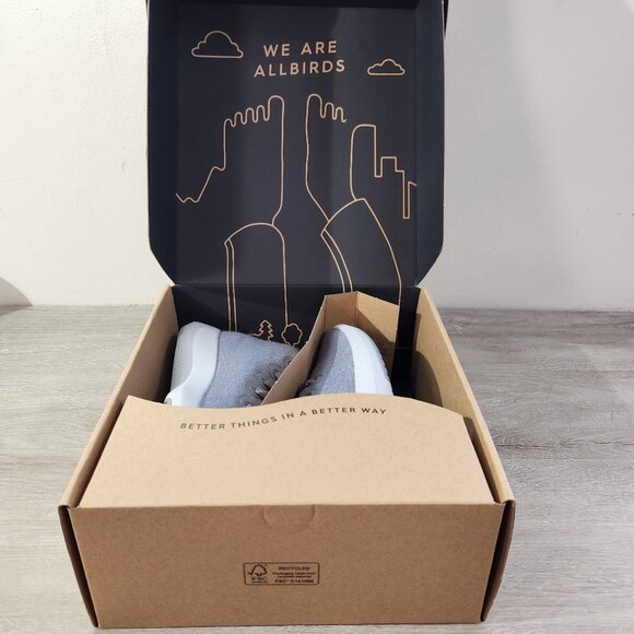 Allbirds Wool Runner-up Mizzle Medium Grey Light Grey New In Box Women's Size 10 - Picture 13 of 16